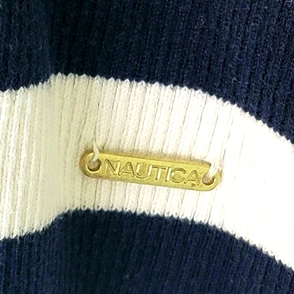 Nautica Women's 1/4 Zip Striped Sweater Top Size L - Picture 11 of 12